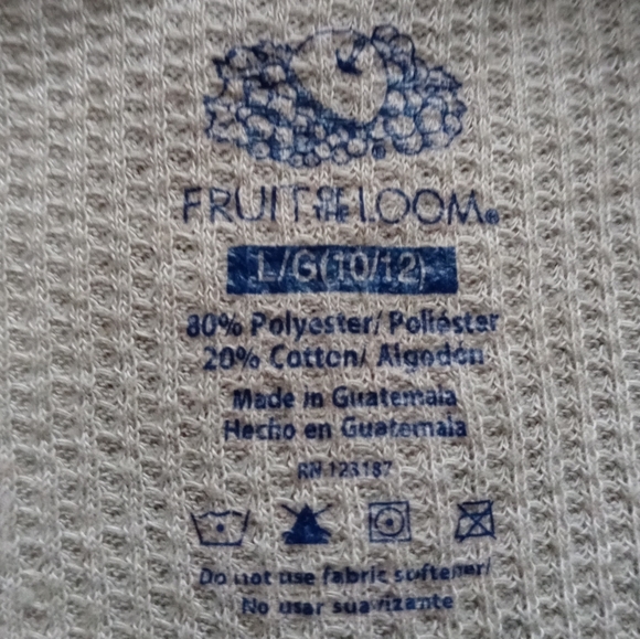 FRUIT OF THE LOOM BOYS' THERMAL 2-PIECE SET. SIZE L/G 10/12. COLOR GRAY. - Picture 16 of 16